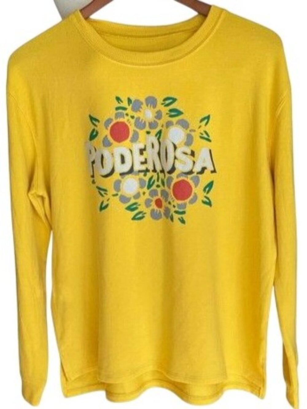 Womens Yellow Poderosa Sweatshirt Large By Well Worn Cotton Blend - Picture 2 of 2